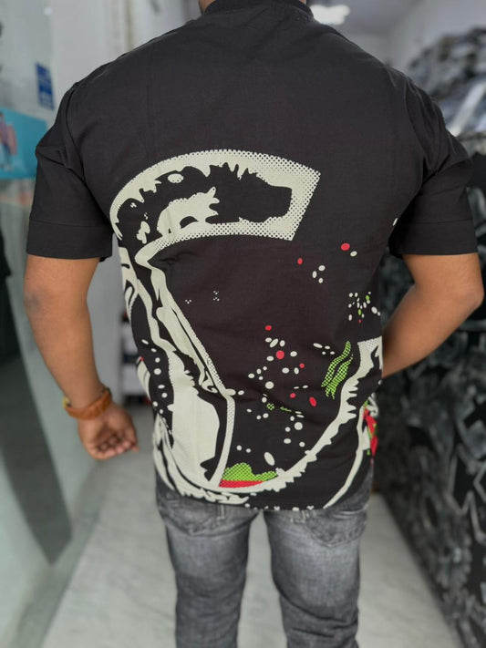 BRANDED DOWN SHOULDER T-SHIRT
