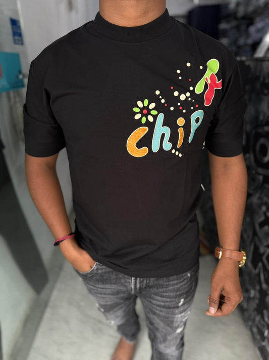 BRANDED DOWN SHOULDER T-SHIRT